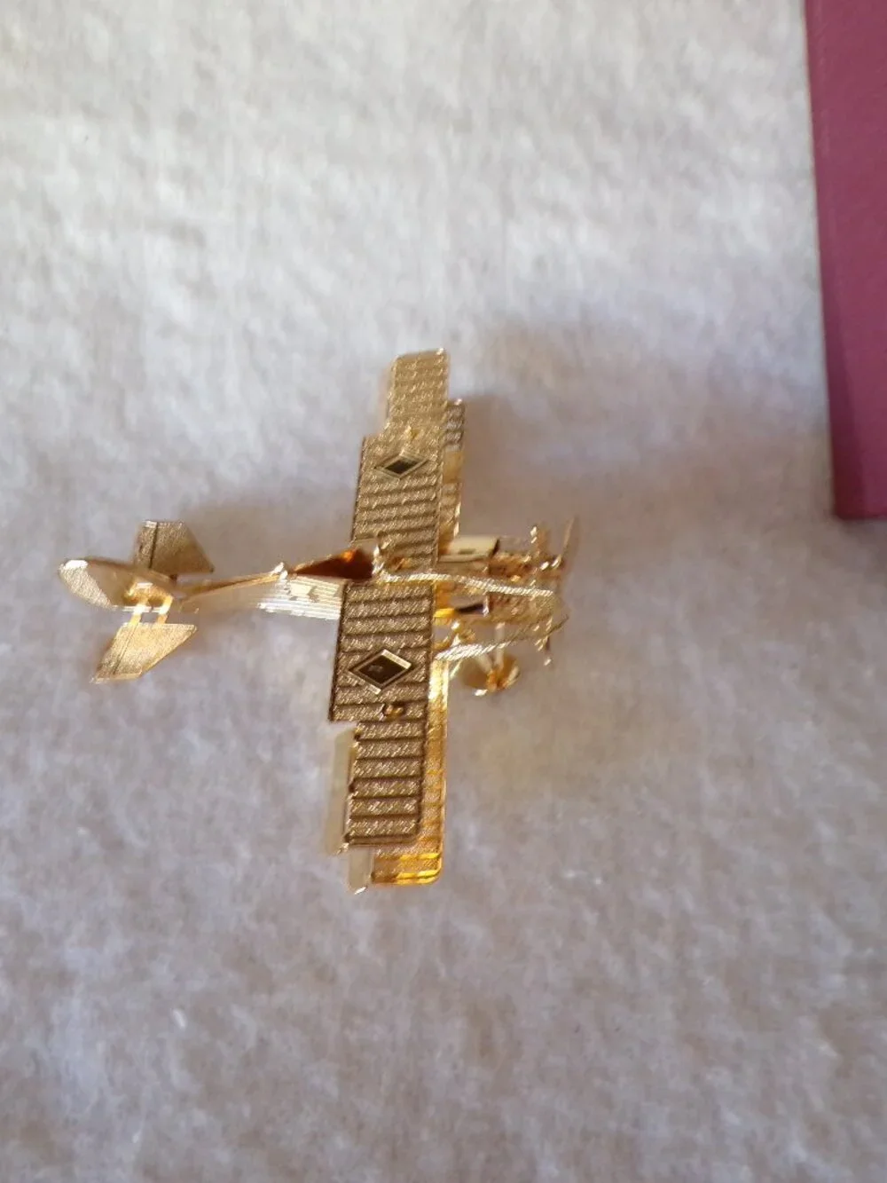 Baldwin Brass Biplane Plane 24KT Gold Finished Brass
